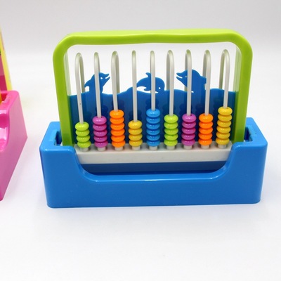 小學生一二年級數學計數器教具 塑料算盤學具盒與圖形識文具用品的教學演示用品指南
